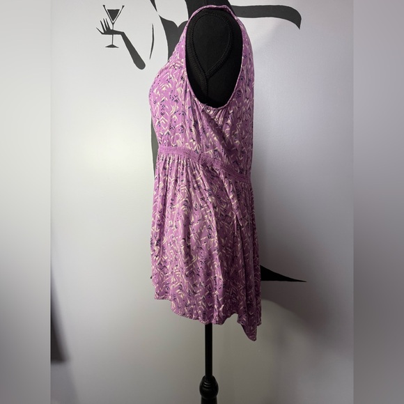 torrid Lavender Printed Sleeveless V-Neck Midi top - Picture 4 of 8